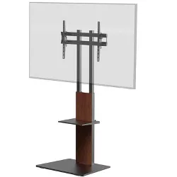 Monoprice TV Mount and Stand - Brown, With Shelf for Displays 37in to 70in, Max Weight 88lbs., VESA Patterns up to 600x400 - Commercial Series