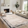 Washable Runner Rug – Modern Border Soft Distressed, Minimalist Non-Slip, Stain Resistant Kitchen & Hallway Carpet, Contemporary Indoor Runner Rug - 2 of 4