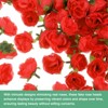 Unique Bargains Silk Plastic Small Faux Rose Artificial Flower Heads 1.2 inch - 2 of 4