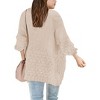 Girls Sweater Cardigan Open Front Longline Sweater Cable Knit Sweater Long Sleeve Color Block Sweater - 2 of 3