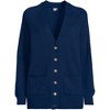 Lands' End Women's Drifter Varsity Vneck Relaxed Cardigan Sweater - 3 of 4