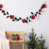 Christmas Fabric Poinsettia Garland Decor - Wondershop™ - 2 of 3