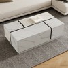 47" Rectangular Coffee Table, Sliding Top Cocktail Table with 2 Drawers & 2 Hidden Storage, Accent Center Table for Living Room Office - 2 of 4