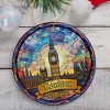 Elegant London Stained Glass Art Style Ornament, Vintage Big Ben Souvenir| OrnamentallyYou - 4 of 4