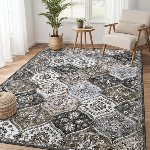 Area Rug, Rugs for Living Room, Washable Rug, Vintage Rugs for Entryway, Traditional Floor Cover, Thin Carpet, Kitchen Distressed Non Slip Mat - 1 of 4