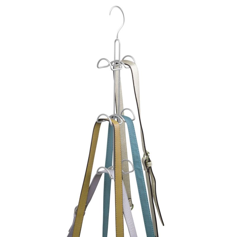 mDesign Metal Wire Over Closet Rod Hanging Handbag Organizer, 2 Pack, 5 of 9