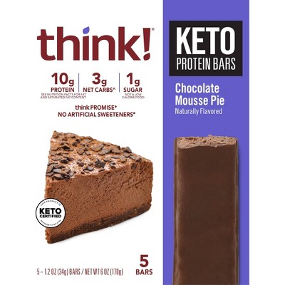 think! High Protein Keto Chocolate Mousse Pie Bars - 5pk