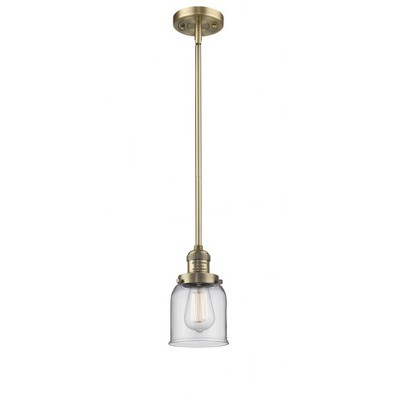 Bell - 1 Light Stem Hung Mini Pendant In Industrial Style-10 Inches Tall and 5 Inches Wide