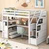 YOOCOZZ Loft Bed with Built-in Desk, Drawers, Shelves and Storage Staircase - 3 of 4