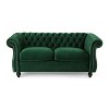 ORRD Chesterfield Loveseat - Button-Tufted w/Nailhead Trim & Rolled Arms, 61.75"W, Classic Sofa for Living Room（Emerald） - 2 of 4