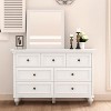 Acekool 5-Drawer Grey Dresser, Modern Farmhouse Tall Chest with Wide Handles, Storage Organizer for Bedroom, Living Room - 3 of 4