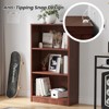 Lirago 44.18" Cherry Bookshelf 5 Tier Bookcase for Bedroom Office and Living Room Modern Wide Shelf Large Capacity Manga Storage - 3 of 4