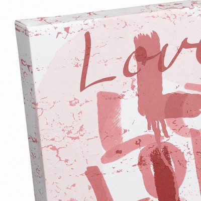Love Graffiti Red and Pink Canvas Wall Art 20 x 16