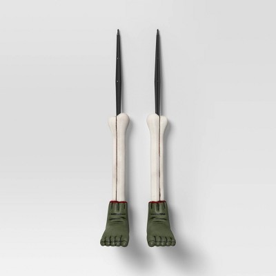 22.5" Zombie Feet Yard Stakes Halloween Decorative Prop Green - Hyde and EEK! Boutique™
