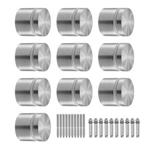 VEVOR Glass Clamp, 10 PCS Round Glass Railing Bracket for 0.31 "-0.62 " Tempered Glass, 316 Stainless Steel Glass Mounting Clamp, Silver - 1 of 4