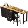 YOOCOZZ 74.8" Kitchen Island with Extendable Dining Table, 3 Drawers+2-Door Cabinet, Spice Rack, Power Outlet, Rolling Cart - 2 of 4