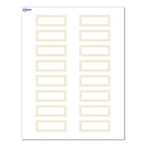 Avery Labels, 1" x 2-5/8", Matte White, Gold Border w/ Gold Dots, 160ct - 1 of 4