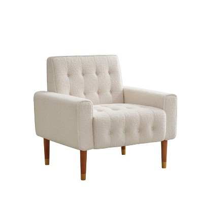 NicBex Velvet Accent Chair,Upholstered Living Room Chairs with Mid-Height Tufted Backrest,Modern Arm Chair,Accent Chairs for Living Room