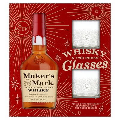 Makers Mark with Snowflake Glasses Giftset - 750ml Bottle