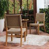  Cambridge Casual Zephyr 2pc Teak Wood Outdoor Dining Chair - image 2 of 4