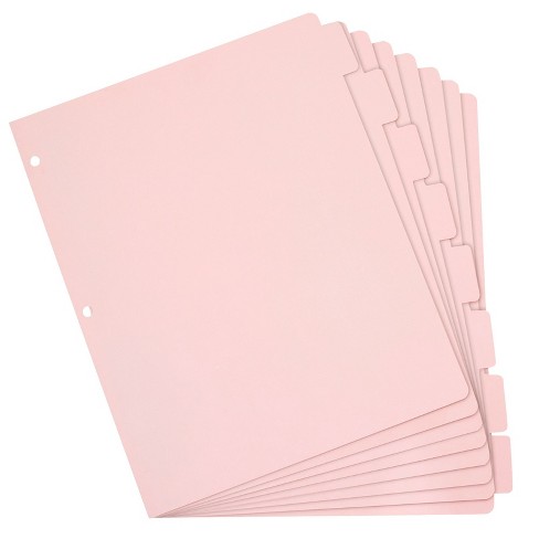 Paper Junkie 12 Sets Pink 8 Tab Dividers For 3 Ring Binder, Binder ...