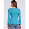 INSPIRE CHIC Women's Long Sleeve Scoop Neck Casual Peplum Shirt - 4 of 4