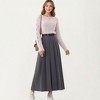 Anna-Kaci Women's High Waist Pleated Maxi Skirt with Belted Waist and Flowing Tailored Silhouette - 4 of 4