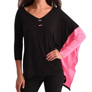 Women's Neon Panel Slit Oversize Tunic - ANGEL - 1 of 2