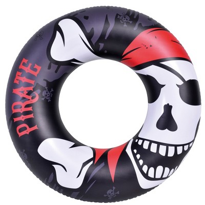 Pool Central 45" Black Inflatable Pirate Inner Tube Pool Float