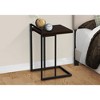 Vynxaria Contemporary C-Shaped Accent Table - Brown Laminate Top, Black Metal Base, 16" L x 18.25" W x 26.5" H - 2 of 4