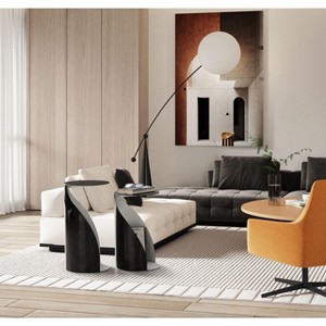 Whiteline Modern Living Willie Large Side End Table, Black/White - 1 of 4