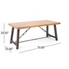 3-Piece Outdoor Patio Picnic Dining Set with 2 Benches, Acacia Wood and Metal Frame - 3 of 4