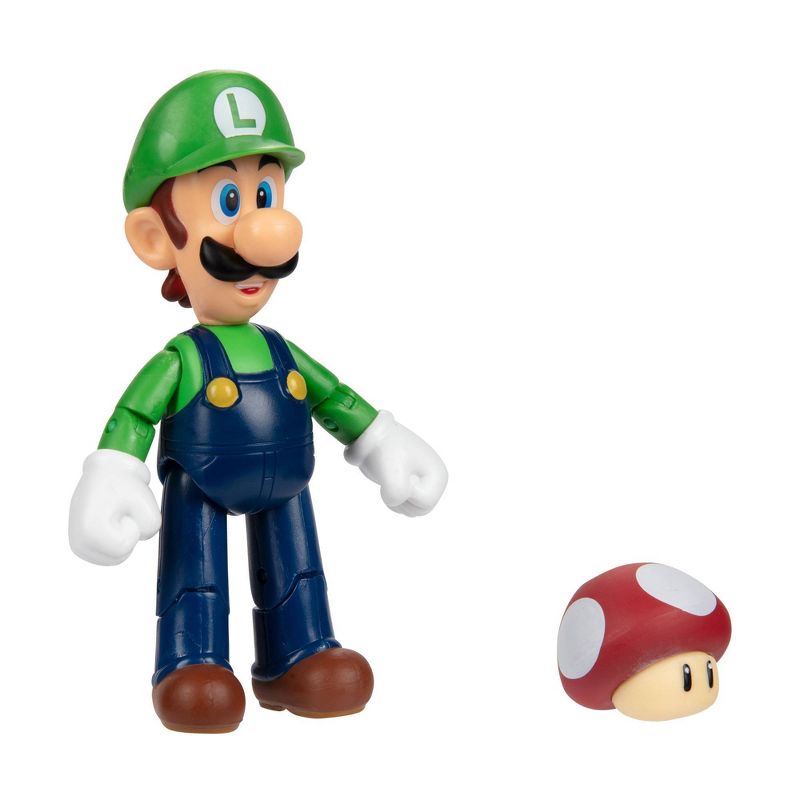 Nintendo Super Mario Luigi with Super Mushroom Action Figure, 3 of 6