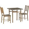 2-Piece Dining Set, Square 47.3" Wood Table with Metal Legs & Matching Chairs, Antique Brown Kitchen Table for Small Spaces - 3 of 4
