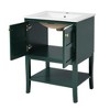 NicBex 24" Bathroom Storage Cabinet with Single Sink Bathroom Cabinets with 2 Spacious Cabinet Doors, 1 Open Shelf for Bathroom, Green - 4 of 4