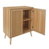 2 Rattan Deco Door Buffet Cabinet with Storage, Sideboard Cabinet Kitchen Storage Cabinet with Adjustable Shelves and Wood Feet, Buffet Cabinet - 3 of 4