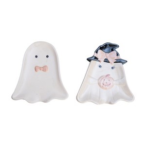 Transpac Dolomite Pearlized Bow Tie Ghost Spoon Rest Ceramic Halloween Tabletop Dishware for Spooky Season Entertaining - 1 of 1