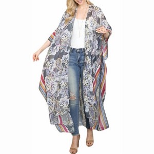 Women's Paisley Bliss Duster - Riah Fashion - 1 of 3