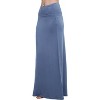 Women's Fold-Over Flare Maxi Skirt - Stylish Spandex Long Skirt for All-Day Comfort Greyish Blue - 4 of 4