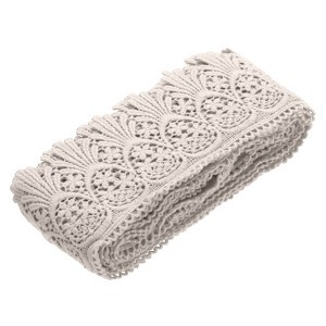 Unique Bargains Cotton Vintage Hollow Lace Decorative Ribbon Trim 4.8 Yards x 3 Inch - 1 of 3