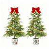 6FT Artificial Cedar Topiary Trees (Set of 2) - Outdoor & Indoor Faux Pine Cypress Plants for Home Front Door, Porch, Office - 2 of 4