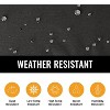 KHOMO GEAR Heavy Duty Outdoor Furniture Cover - Waterproof Square & Rectangular Covers with Air Vents - for Ottoman, Tables - Black - 4 of 4