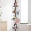 VEVOR Shower Corner Caddy Tension Pole, 42" to 114" High, Multi-Functional Shower Tension Pole with Strong Load-Bearing Tray, Black - 2 of 4
