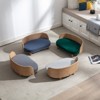 FURNIinspire Pet Beds Elevated Dog Bed Pet Sofa With Solid Wood legs and Bent Wood Back, Velvet Cushion, Walnut, Gray, 26.77"*15.75"*11.02" - 2 of 4