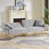 NicBex Teddy Buttons Tufted Accent Loveseat Sofa with Side Pocket & Foldable Armrest,Folding Sleeper Chair for Living Room,Bedroom - 2 of 4