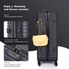 3 Piece Expandable Luggage Set,Hardshell Luggage Sets with Spinner Wheels & TSA Lock,Lightweight Carry on Suitcase Black - 3 of 4