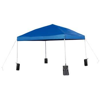 Emma and Oliver 10'x10'  Weather Resistant, UV Coated Pop Up Canopy Tent with Sandbags and Wheeled Case