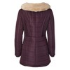 Sportoli Women Long Quilted Plush Lined Outerwear Puffer Jacket Winter Coat with Fur Hood - 4 of 4