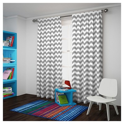 light gray chevron curtains