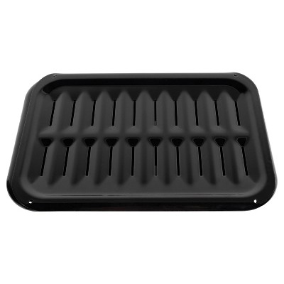 Certified Appliance Accessories Heavy-Duty Porcelain 16-in. x 12.75-in. Broiler Pan & Grill Set Black (50016)